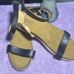 Rebels Black and Brown Women's Sandals